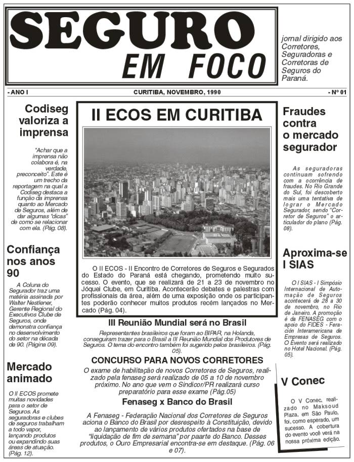 Capa da Edição nº 01 Capa da Edição nº 01